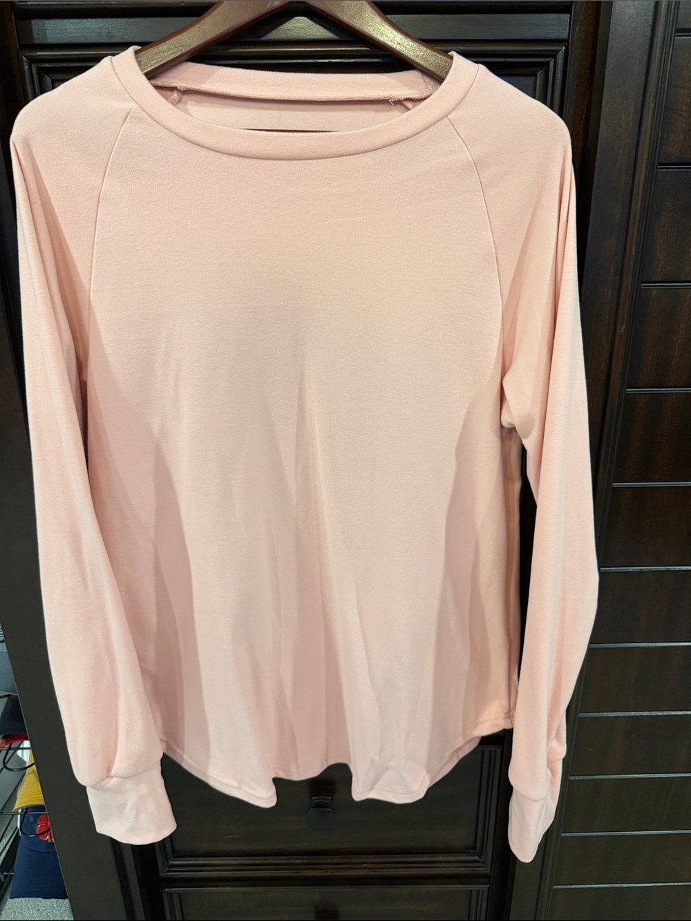 Light Pink Women's Long Sleeve Crewneck Top